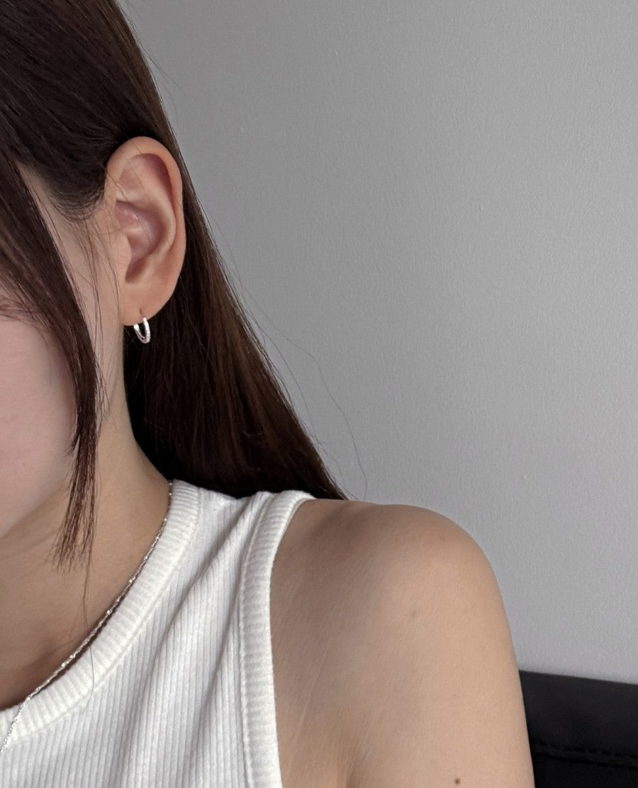 Pave Round Hoop Earrings