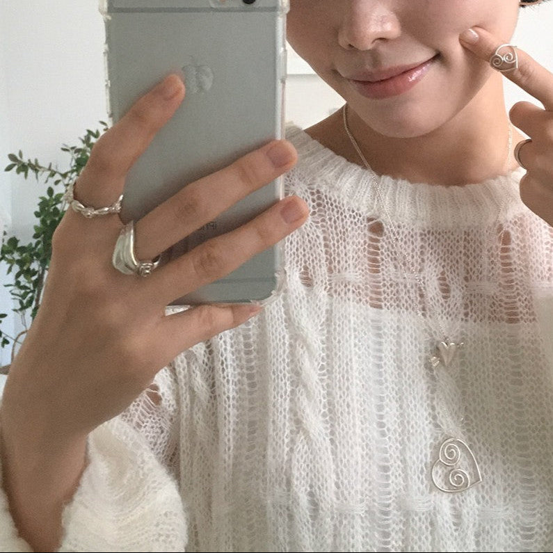 RUCHE ROSE FLOWER WAVE FRILL RING