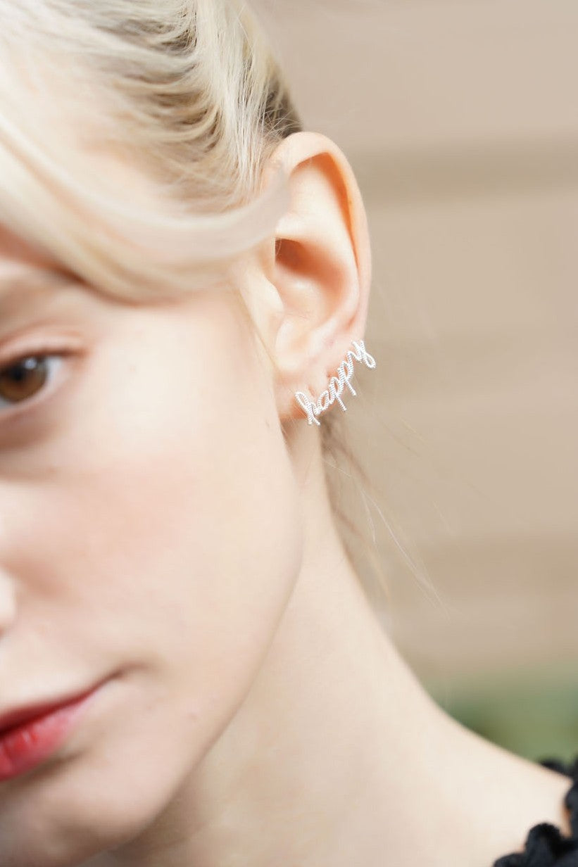 イニシャルツイストスタッドピアス