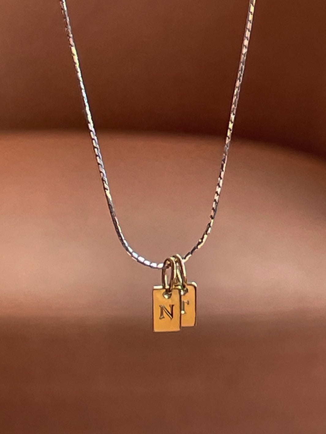 Initial Tag Combination Necklace