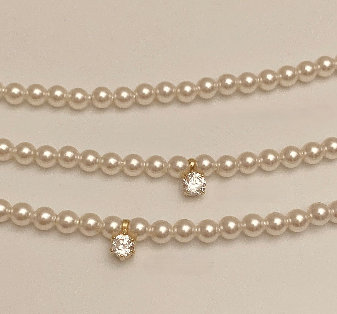 K14 3mm スワロフスキー パール ネックレス / 14K 3mm Swarovski Pearl Necklace