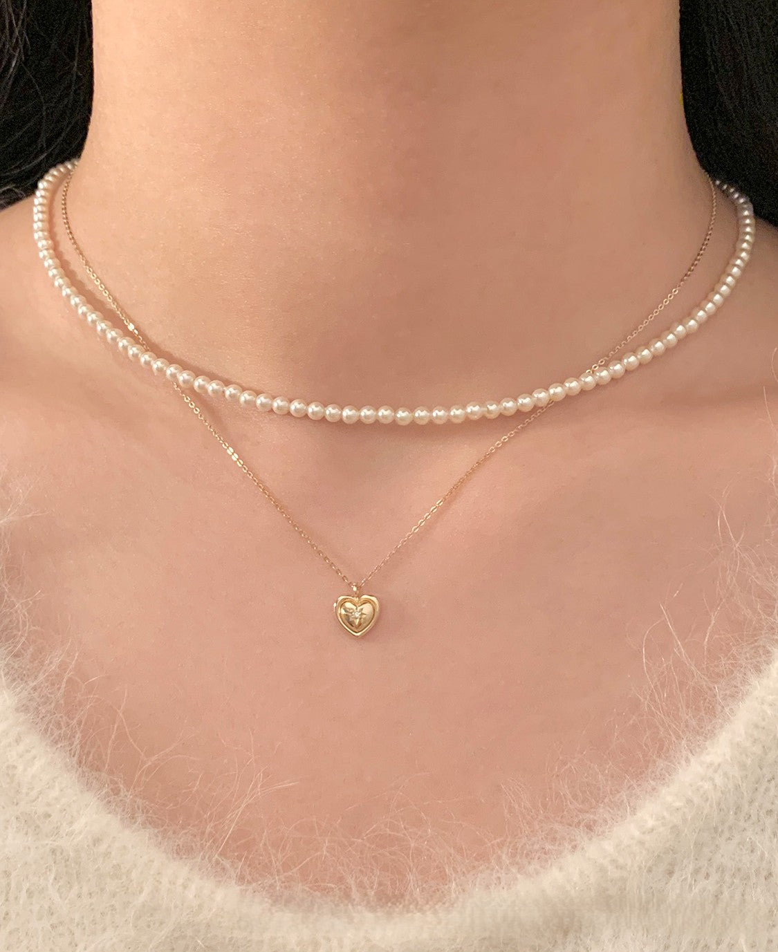 K14 3mm スワロフスキー パール ネックレス / 14K 3mm Swarovski Pearl Necklace