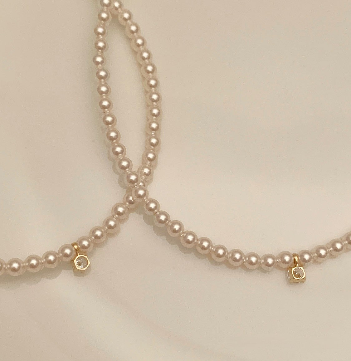 K14 3mm スワロフスキー パール ネックレス / 14K 3mm Swarovski Pearl Necklace