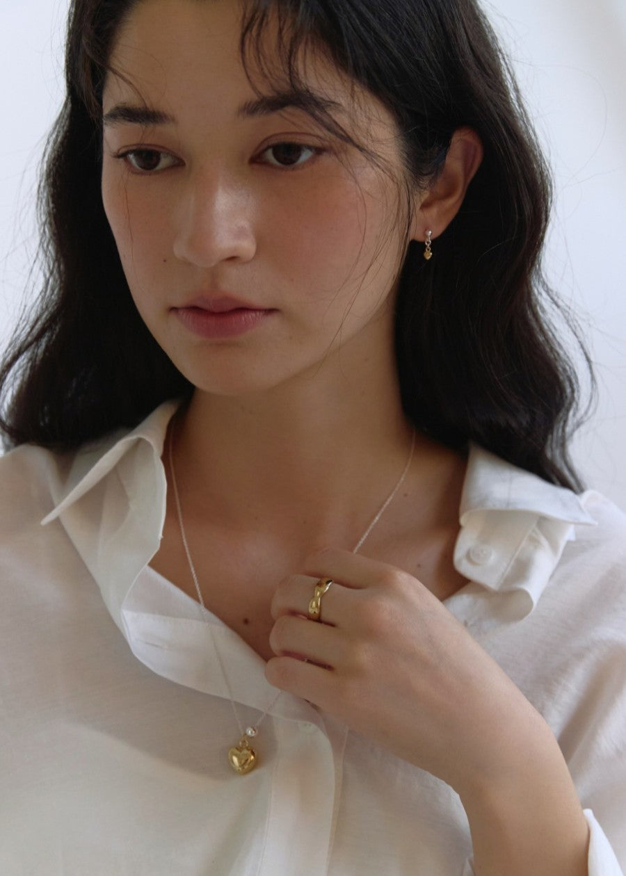 Heart ball long necklace