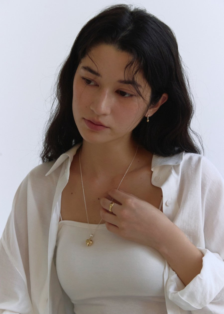 Heart ball long necklace