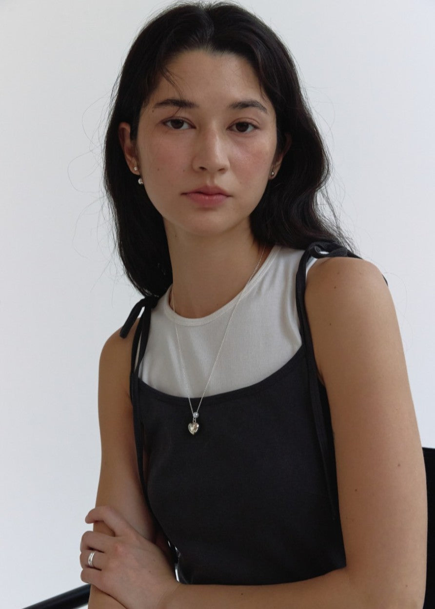 Heart ball long necklace