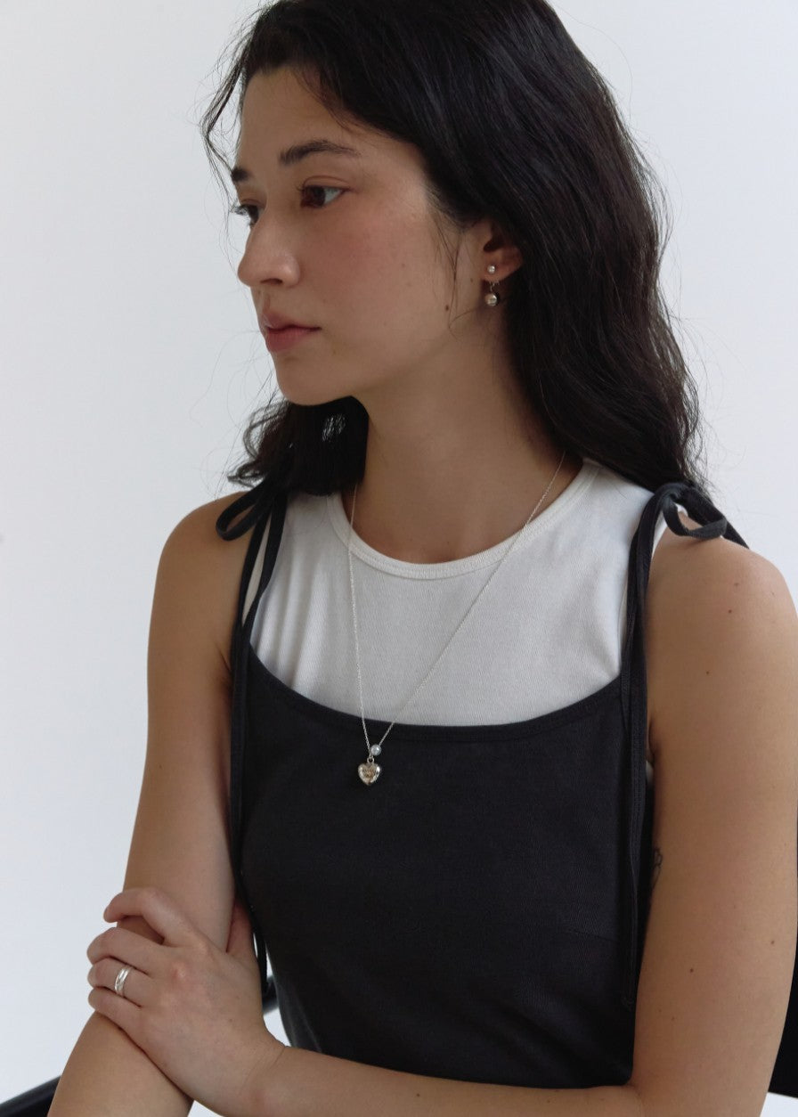 Heart ball long necklace