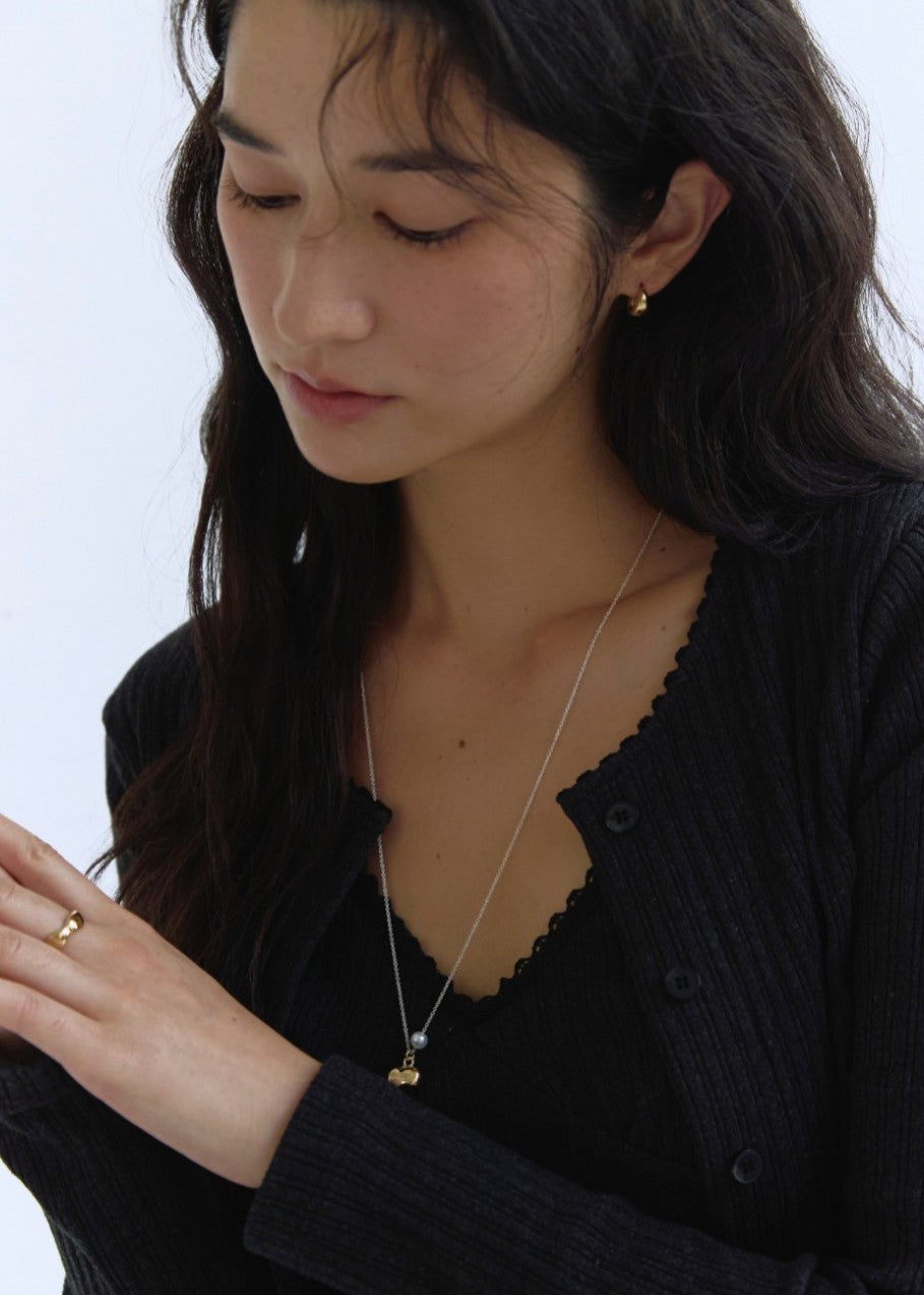 Heart ball long necklace