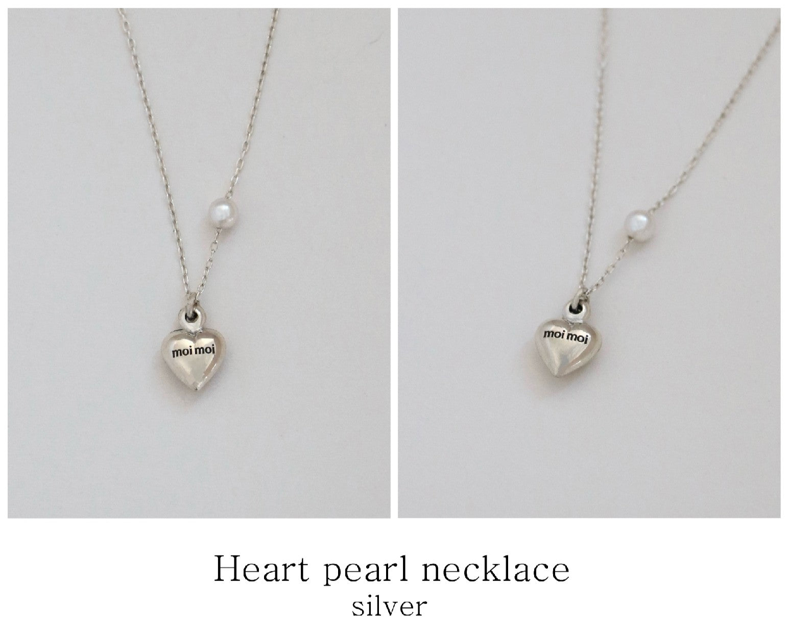 Heart pearl necklace (2 colors)