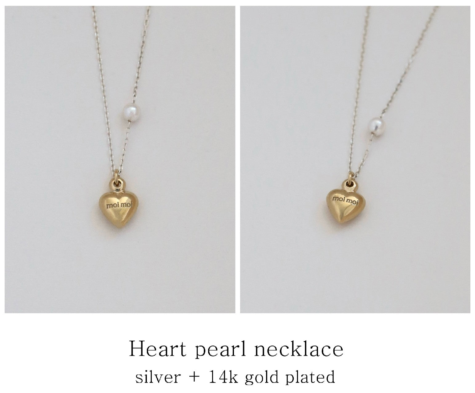 Heart pearl necklace (2 colors)