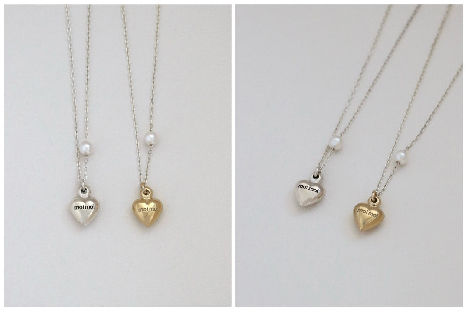 Heart pearl necklace (2 colors)