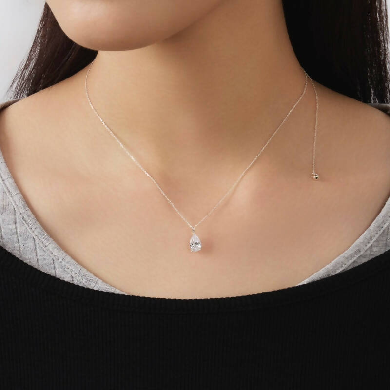 シルバー ペア カット ネックレス / Silver Pear Cut Necklace