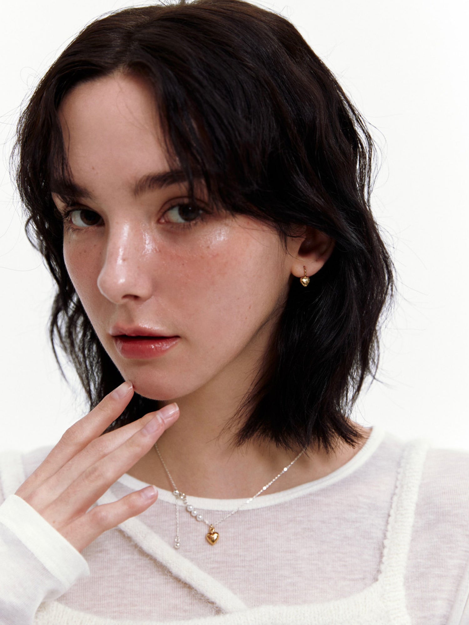 Love mini one-touch earrings (2 colors)