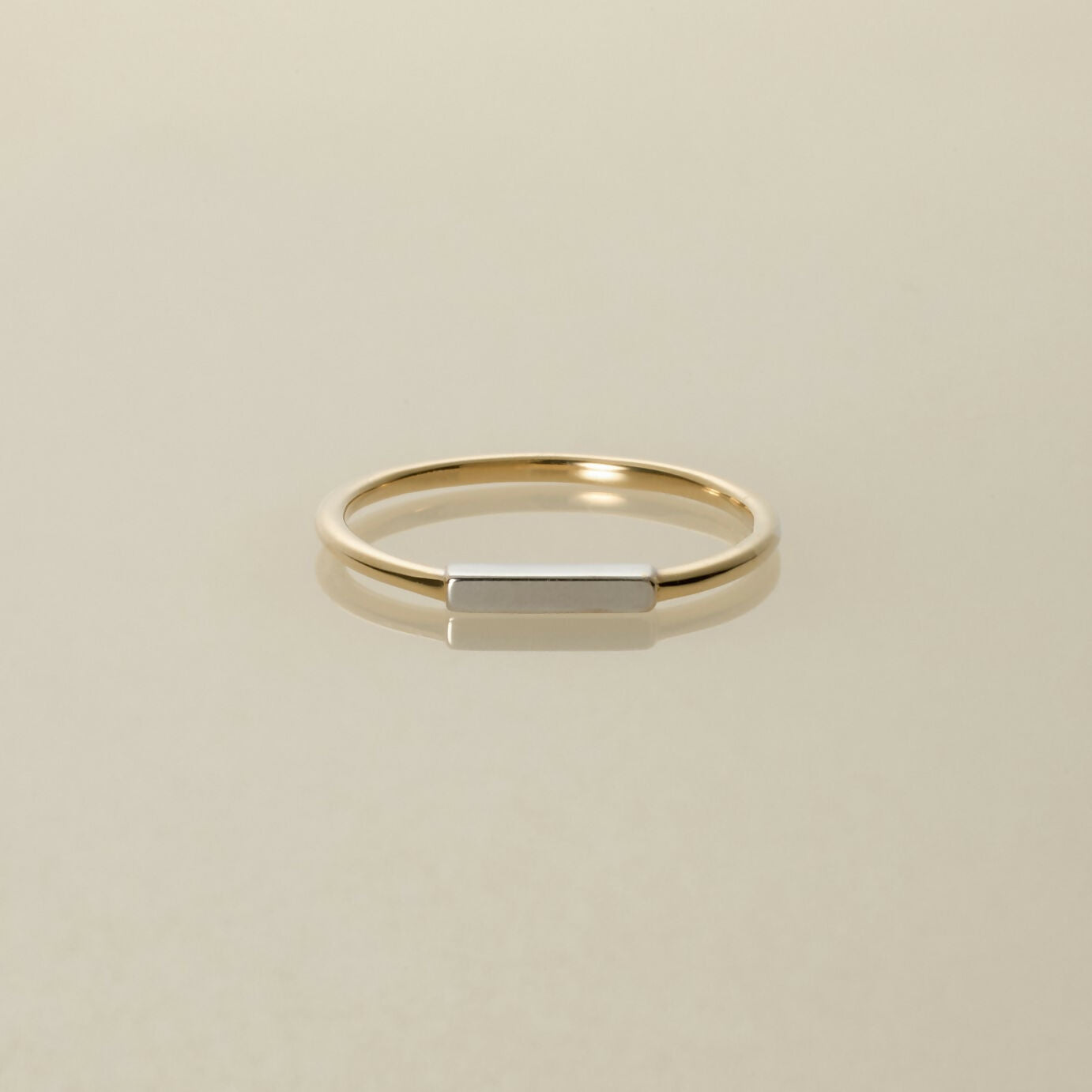 K10 レクタングル スキンリング:コンビカラー / 10K rectangle skin ring - combi