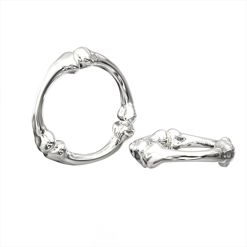 bone silver ring