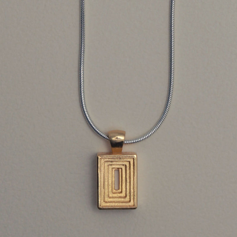 gold square necklace