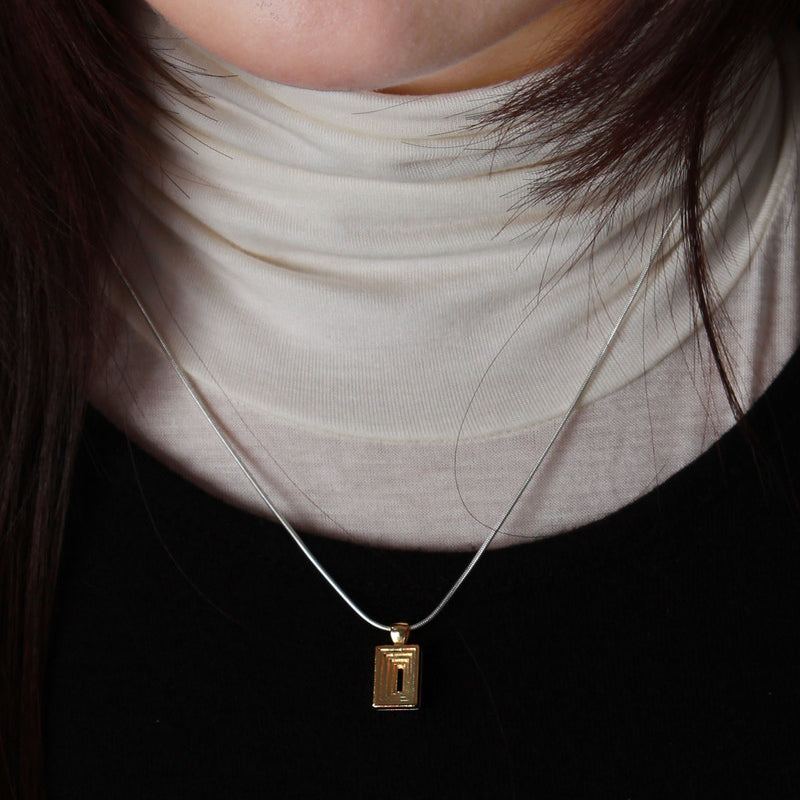 gold square necklace
