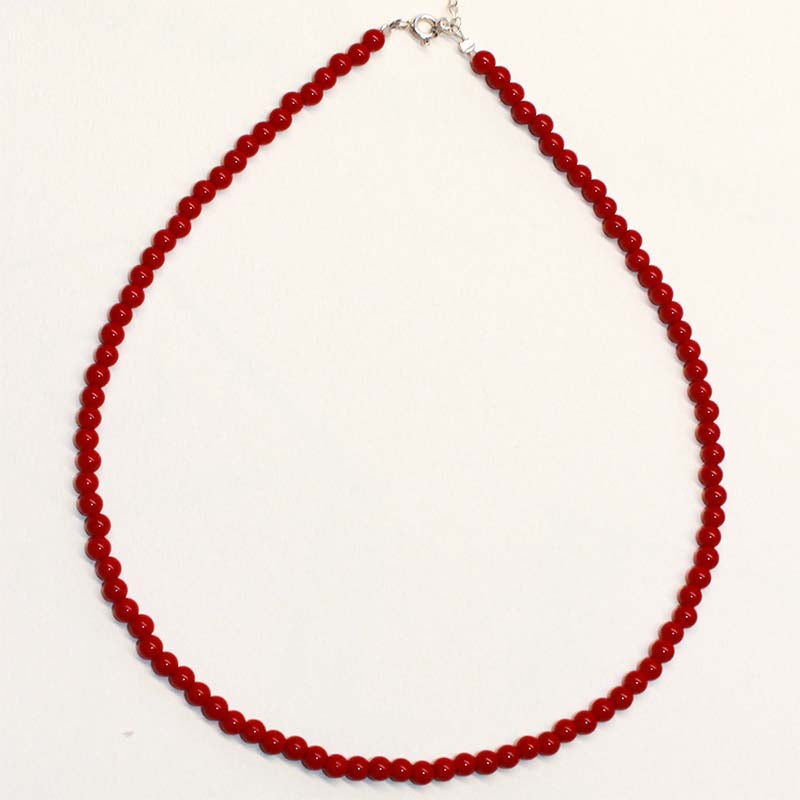 agate choker necklace (red)