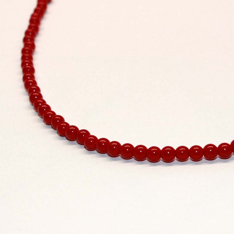 agate choker necklace (red)