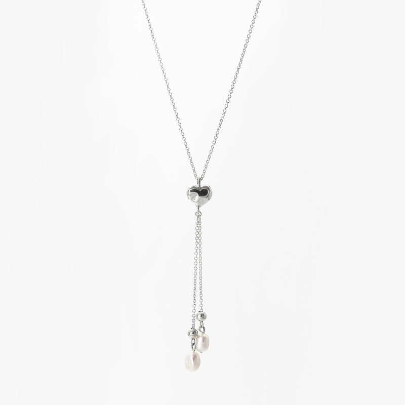 ハート ドロップ ネックレス(パール) / heart drop necklace (Pearl)