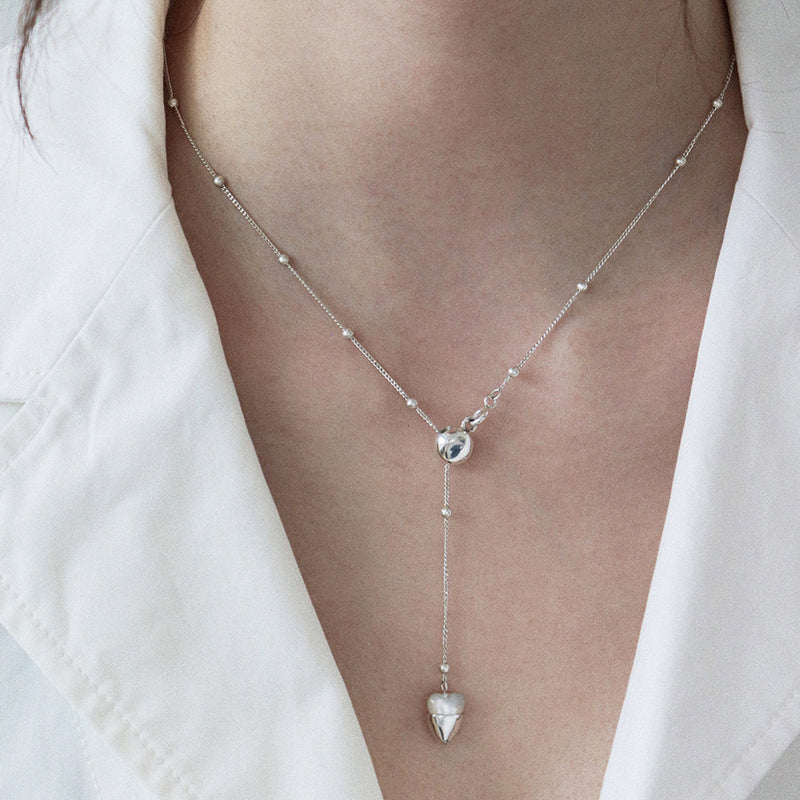 ハート カップ ドロップ ネックレス(ジェイド) / heart cup drop necklace (Jade)