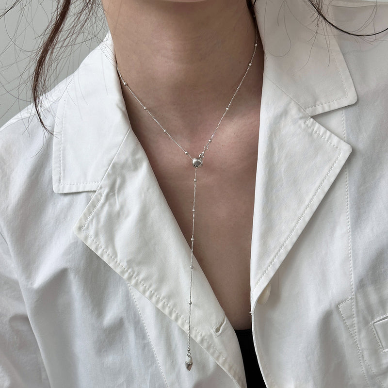 ハート カップ ドロップ ネックレス(ジェイド) / heart cup drop necklace (Jade)