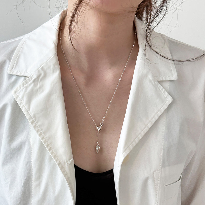 ハート カップ ドロップ ネックレス(ジェイド) / heart cup drop necklace (Jade)