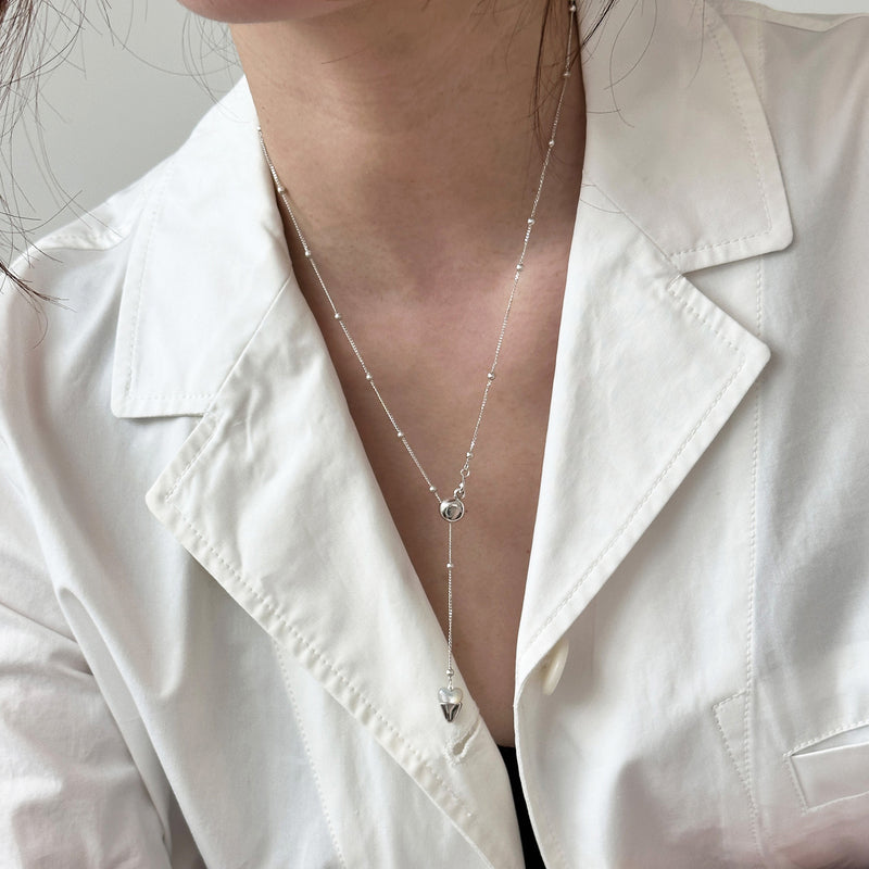 ハート カップ ドロップ ネックレス(ジェイド) / heart cup drop necklace (Jade)