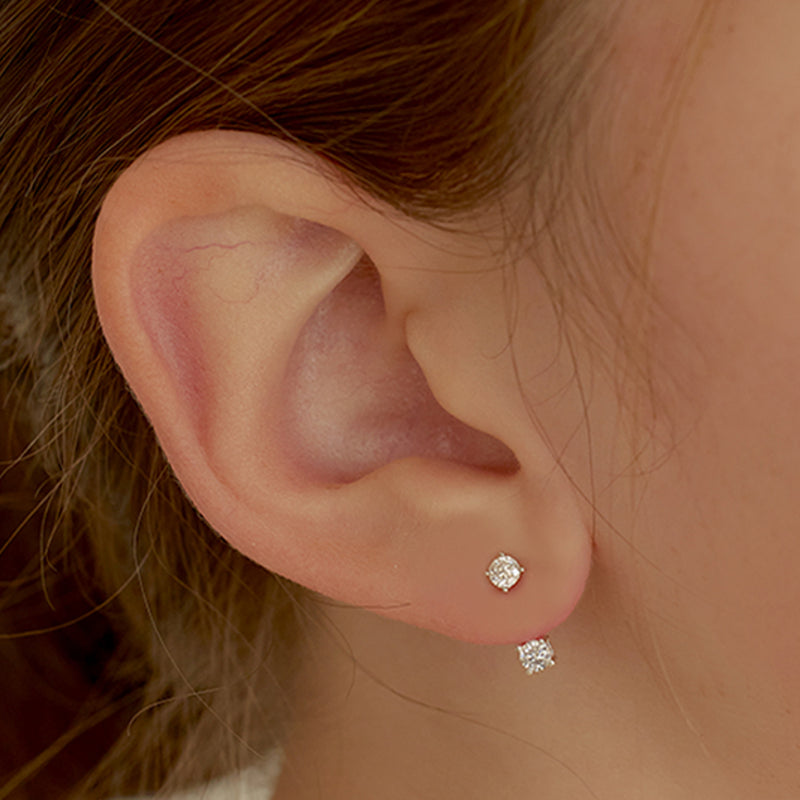 Two-way clear earrings