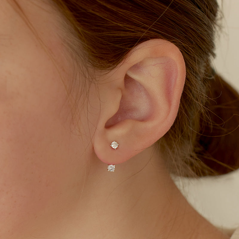 Two-way clear earrings