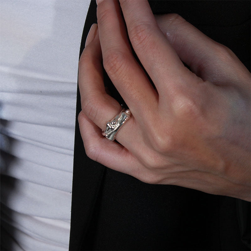 bone silver ring (double ver.)