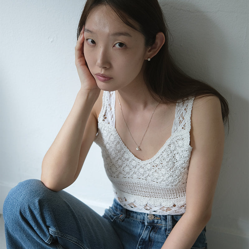 Popcorn flower necklace