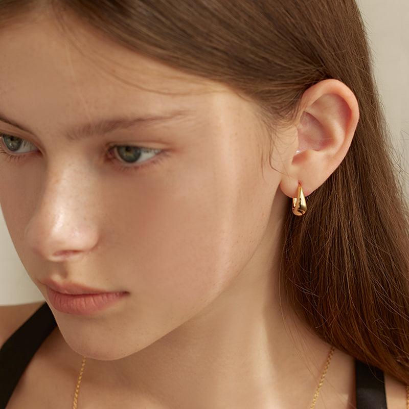 Large Oval Cone Hoop Earrings
