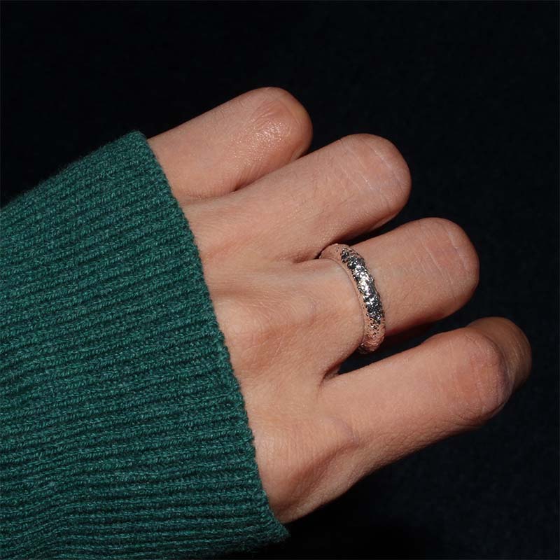 texture silver ring