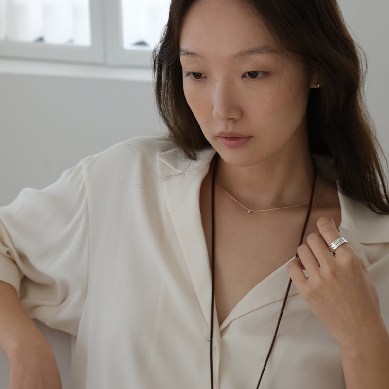 Popcorn flower mini necklace