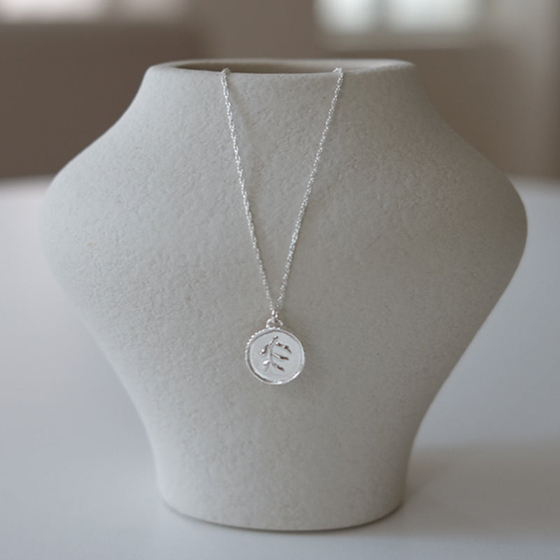 Olive coin necklace