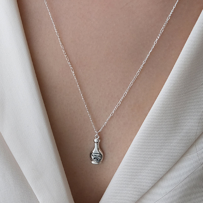 Olive oil bottle necklace