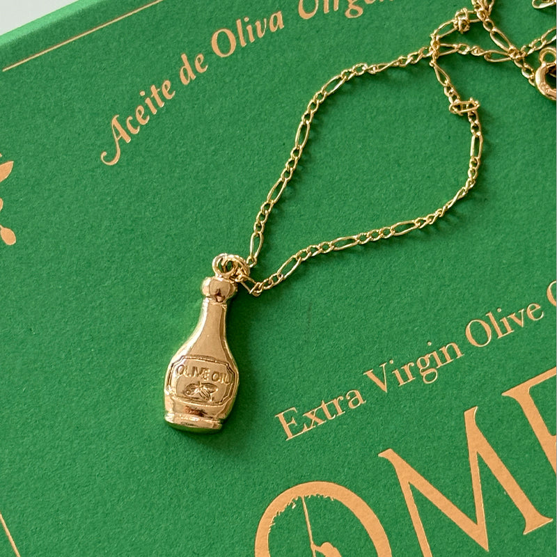 Olive oil bottle necklace