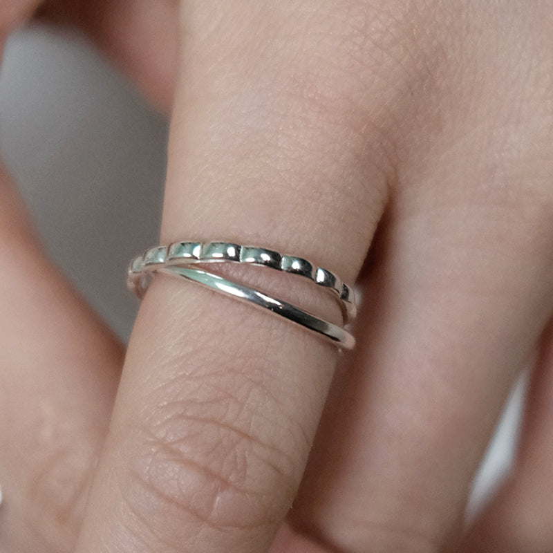 Fluffy Double Loop Ring