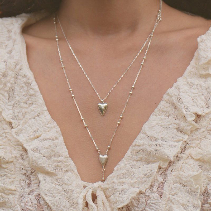 Drop heart necklace