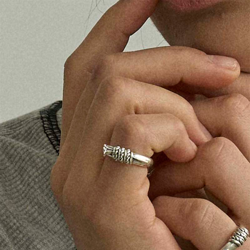 vintage flower rope ring