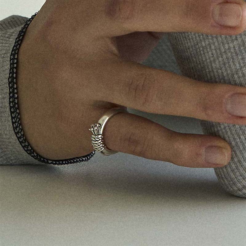 vintage flower rope ring