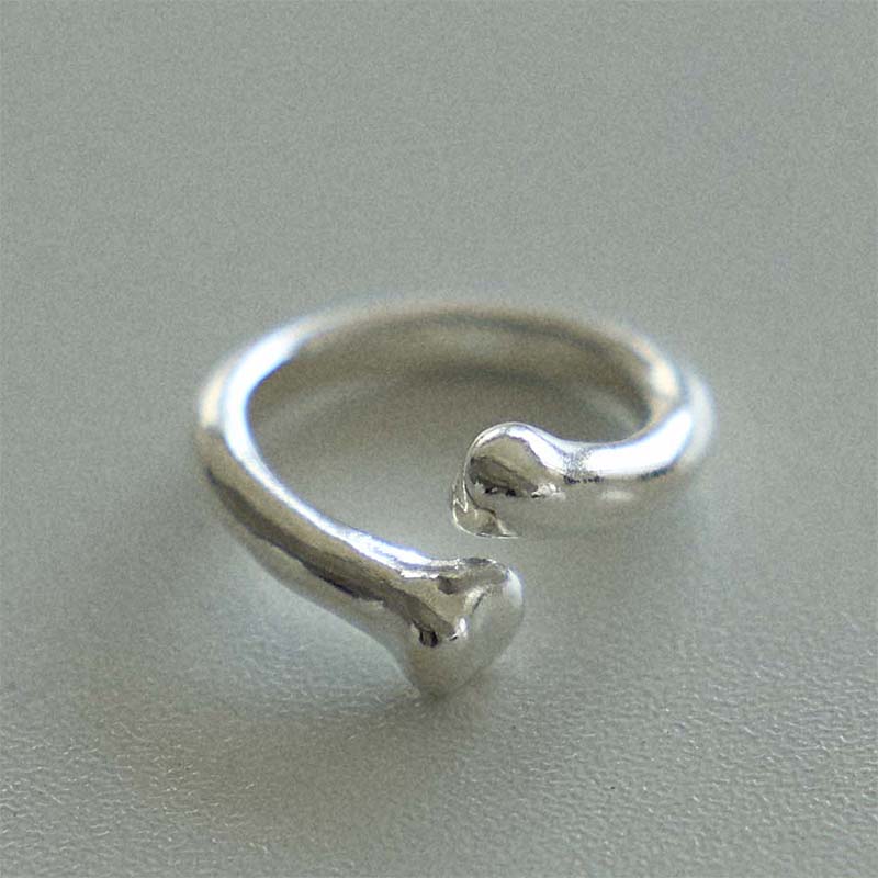 bone silver open ring
