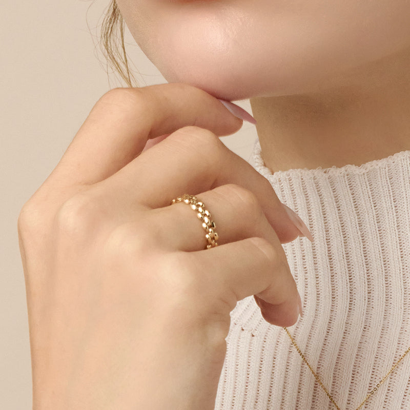 K14 K18 Italy hollow chain ring