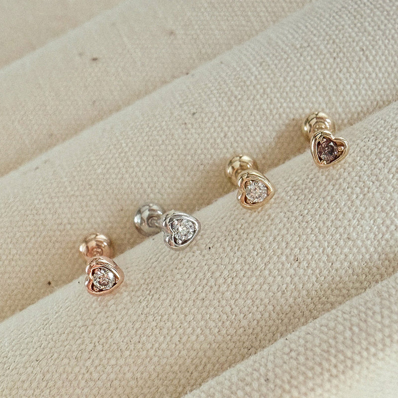 K14 Heart Cubic Piercing