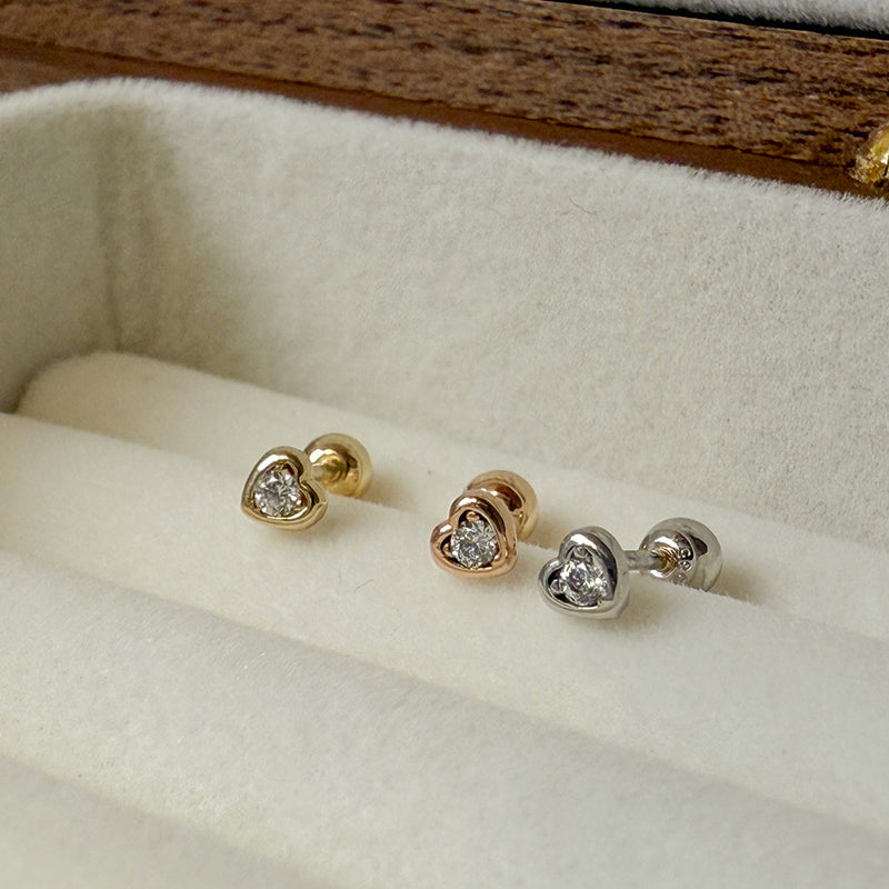 K14 Heart Cubic Piercing