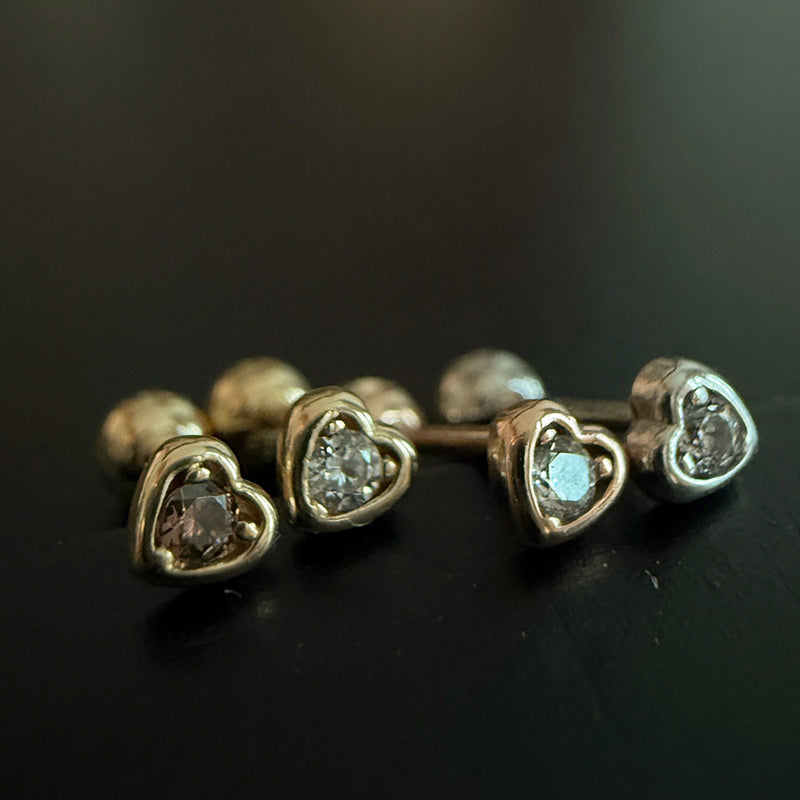 K14 Heart Cubic Piercing