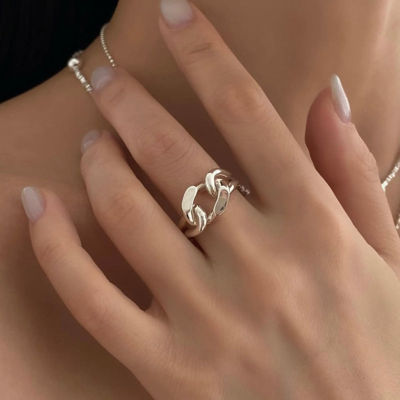 Anchor chain ring (Sterling Silver)