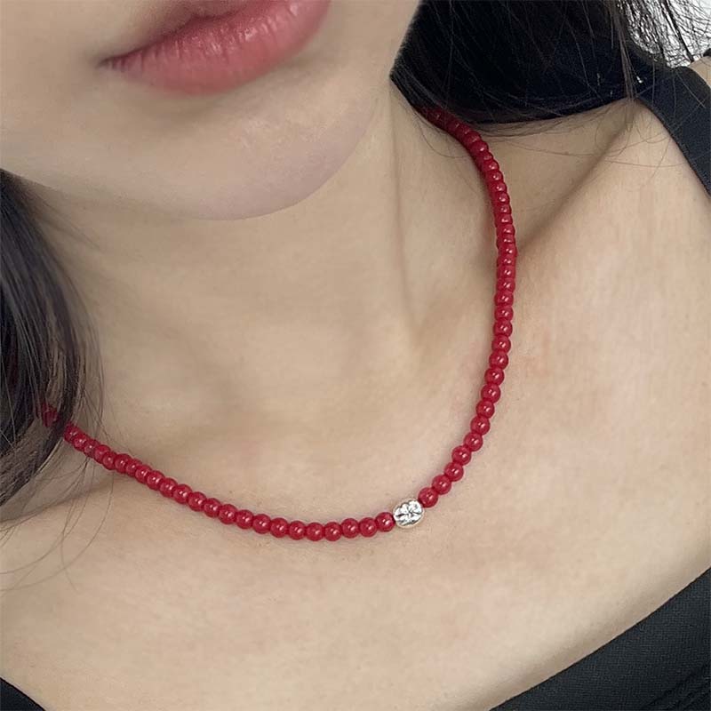 agate tomato necklace