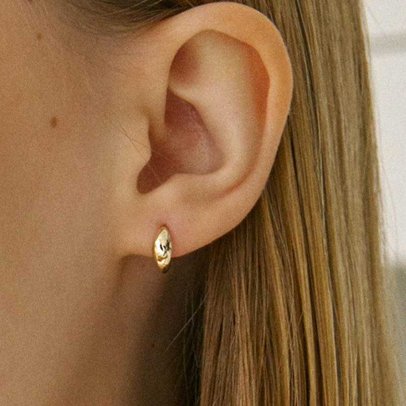 K14 Jelly Bean One-Touch Ring Earrings